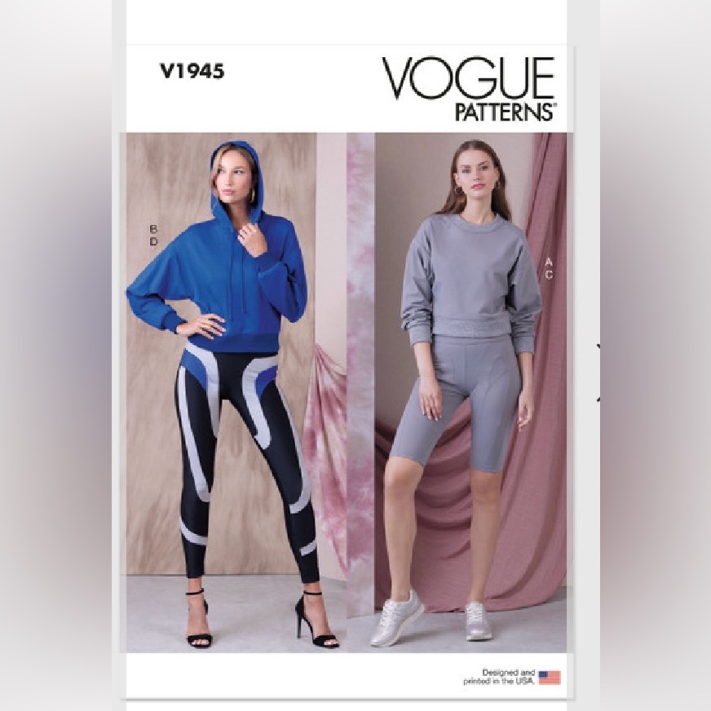 Vogue V1945 Misses Knit Tops & Leggings Size A (Xs-S-M-L-Xl-Xxl) Sewing Pattern